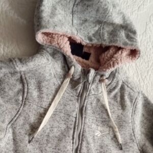 Reebok Gray Hoodie with Pink Lining